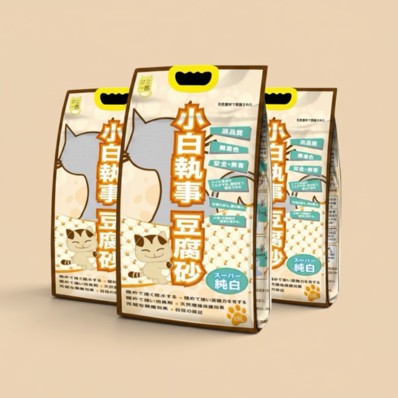 小白執事皇牌豆腐砂｜原味｜3.0mm｜大包裝18l (3包)